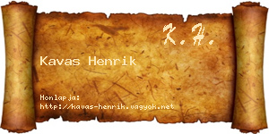 Kavas Henrik névjegykártya